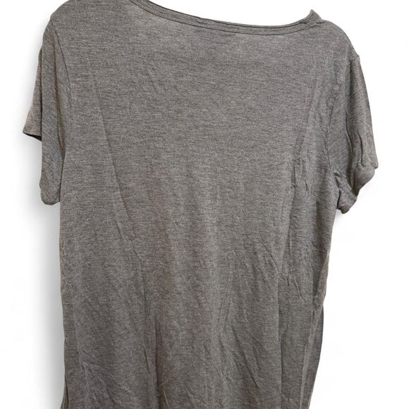 Rock & Republic Vintage Y2K Women's Grey Sparkle V-Neck Pocket Casual T-shirt - Picture 5 of 5